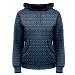 Blue Diamonds Motif Fancy Pattern Design Women s Pullover Hoodie