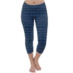 Blue Diamonds Motif Fancy Pattern Design Capri Winter Leggings 