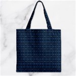 Blue Diamonds Motif Fancy Pattern Design Zipper Grocery Tote Bag