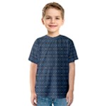 Blue Diamonds Motif Fancy Pattern Design Kids  Sport Mesh Tee