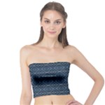 Blue Diamonds Motif Fancy Pattern Design Tube Top