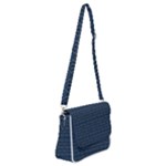 Blue Diamonds Motif Fancy Pattern Design Shoulder Bag with Back Zipper