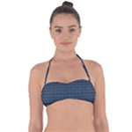 Blue Diamonds Motif Fancy Pattern Design Halter Bandeau Bikini Top