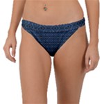 Blue Diamonds Motif Fancy Pattern Design Band Bikini Bottoms