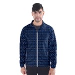 Blue Diamonds Motif Fancy Pattern Design Men s Windbreaker