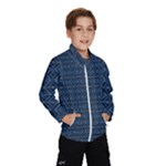 Blue Diamonds Motif Fancy Pattern Design Kids  Windbreaker