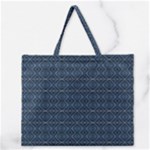 Blue Diamonds Motif Fancy Pattern Design Zipper Large Tote Bag