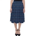 Blue Diamonds Motif Fancy Pattern Design Classic Midi Skirt