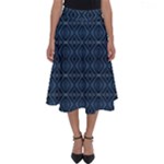 Blue Diamonds Motif Fancy Pattern Design Perfect Length Midi Skirt