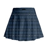 Blue Diamonds Motif Fancy Pattern Design Mini Flare Skirt