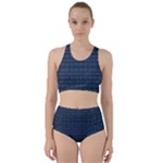 Blue Diamonds Motif Fancy Pattern Design Racer Back Bikini Set