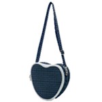 Blue Diamonds Motif Fancy Pattern Design Heart Shoulder Bag