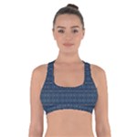 Blue Diamonds Motif Fancy Pattern Design Cross Back Sports Bra