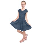 Blue Diamonds Motif Fancy Pattern Design Kids  Short Sleeve Dress