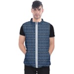 Blue Diamonds Motif Fancy Pattern Design Men s Puffer Vest