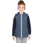 Blue Diamonds Motif Fancy Pattern Design Kids  Hooded Puffer Vest