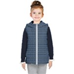 Blue Diamonds Motif Fancy Pattern Design Kids  Hooded Puffer Vest