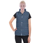 Blue Diamonds Motif Fancy Pattern Design Women s Button Up Vest