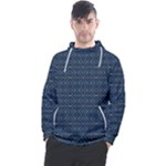 Blue Diamonds Motif Fancy Pattern Design Men s Pullover Hoodie