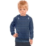 Blue Diamonds Motif Fancy Pattern Design Kids  Hooded Pullover