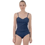 Blue Diamonds Motif Fancy Pattern Design Sweetheart Tankini Set