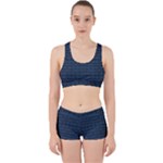 Blue Diamonds Motif Fancy Pattern Design Work It Out Gym Set