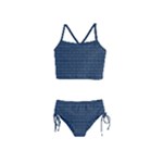 Blue Diamonds Motif Fancy Pattern Design Girls  Tankini Swimsuit