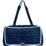 Blue Diamonds Motif Fancy Pattern Design Multi Function Bag