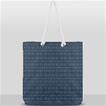 Blue Diamonds Motif Fancy Pattern Design Full Print Rope Handle Tote (Large)