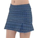 Blue Diamonds Motif Fancy Pattern Design Classic Tennis Skirt