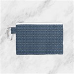 Blue Diamonds Motif Fancy Pattern Design Canvas Cosmetic Bag (Small)