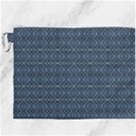 Blue Diamonds Motif Fancy Pattern Design Canvas Cosmetic Bag (XXXL)