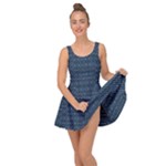 Blue Diamonds Motif Fancy Pattern Design Inside Out Casual Dress