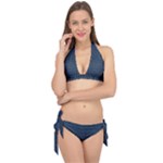 Blue Diamonds Motif Fancy Pattern Design Tie It Up Bikini Set