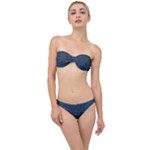 Blue Diamonds Motif Fancy Pattern Design Classic Bandeau Bikini Set