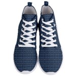 Blue Diamonds Motif Fancy Pattern Design Men s Lightweight High Top Sneakers