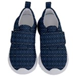 Blue Diamonds Motif Fancy Pattern Design Kids  Velcro No Lace Shoes