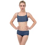 Blue Diamonds Motif Fancy Pattern Design Layered Top Bikini Set