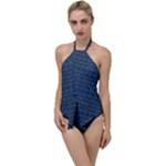 Blue Diamonds Motif Fancy Pattern Design Go with the Flow One Piece Swimsuit