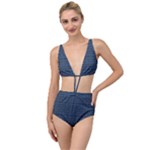 Blue Diamonds Motif Fancy Pattern Design Tied Up Two Piece Swimsuit