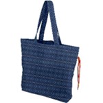 Blue Diamonds Motif Fancy Pattern Design Drawstring Tote Bag