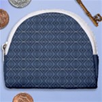 Blue Diamonds Motif Fancy Pattern Design Horseshoe Style Canvas Pouch