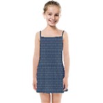 Blue Diamonds Motif Fancy Pattern Design Kids  Summer Sun Dress