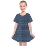 Blue Diamonds Motif Fancy Pattern Design Kids  Smock Dress