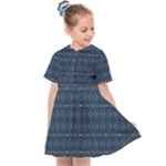 Blue Diamonds Motif Fancy Pattern Design Kids  Sailor Dress