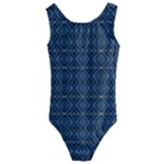 Blue Diamonds Motif Fancy Pattern Design Kids  Cut-Out Back One Piece Swimsuit