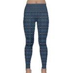 Blue Diamonds Motif Fancy Pattern Design Lightweight Velour Classic Yoga Leggings