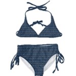 Blue Diamonds Motif Fancy Pattern Design Kids  Classic Bikini Set