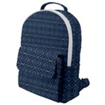 Blue Diamonds Motif Fancy Pattern Design Flap Pocket Backpack (Small)