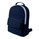 Blue Diamonds Motif Fancy Pattern Design Flap Pocket Backpack (Large)